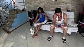 clarissa santana's shy first time with monster cock in lingerie bathroom