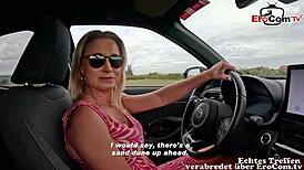 Wild Bunny's blind date turns into car flashing and public pickup fun!