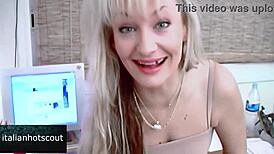 charming blonde milf slut bends over for deep anal pounding and cum