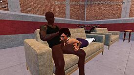 interracial babe must deepthroat huge cock for facial blowjob game