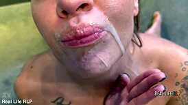 Silvia dellai rims drinks piss then takes rough ass to mouth cum swallowing quickie