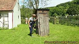 i felt the piss drench redhead before cumshot group outdoor golden shower explosion