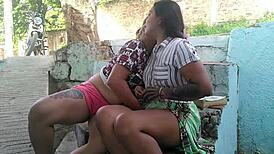 colombian street prostitute gets muff dived and anal fucked outdoors