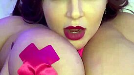 Natasha Nice eyes steamy lingerie romp with shaved pussy tease