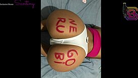 brunette wife blows big black cock while hubby films