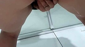 juicy teen asshole squirts bent over in bathroom mirror