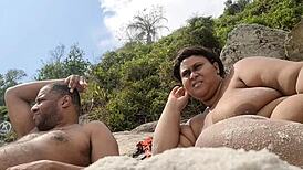 at praia de abricó i flash my huge pussy lips while nudists watch