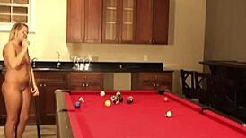 omg cute lesbo baby showin her natural tits playin billiards so hottt
