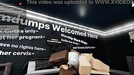 roblox cat girl bends over for thick black cock pounding