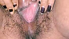 hey watch this hot indian girl press huge saggy tits finger hairy wet pussy closeup