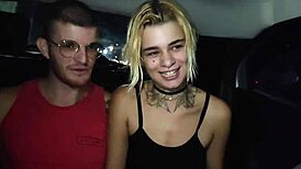 Trans Couple Bareback Fucks In Uber Driver Films Massive Cock Action