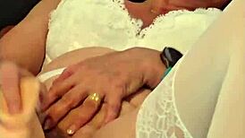 Blonde Mature Squirts Hard in Lingerie Solo Play