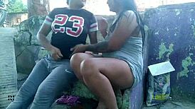 colombian street prostitute gets muff dived and anal fucked outdoors