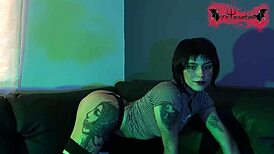alien latina teen slut gags on monster cock sloppy deepthroat... so messy!
