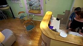 Sweet stepdaughter Candy Red sucks daddy's old cock then bends over kitchen doggystyle handjob blowjob taboo