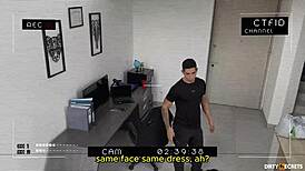 caught stealing i seduce buff guard with tight pussy fuck and facial