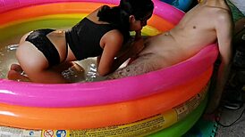 wild poolside suck turns into savage doggystyle pounding for orgasmic prostitute