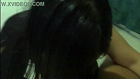 huge black dick boyfriend gets sexy blue thong blowjob from small tits latina slut girlfriend