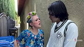 Asian milf grabs that young guys hardon at the gym wont waste it emoji