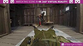 VR Bangers Wonder Woman Cosplay Teases Before Epic Cowgirl Ride Orgy