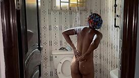 chubby ebony shugabella9ja rides softkind's huge black cock hard