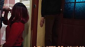 Wife sneaks off at party cheats with lover while cuck hubby watches