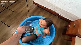 Alice Maze Drinks Piss Toilet Whore Assfucked Hard!