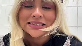 Gassy BBW Cosplayer Farts Loudly in Public Toilet at Con