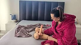 milf housewife doll rides wand juicy fat ass tight pussy close-up big clit orgasm