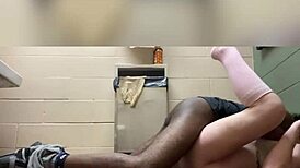 Slut Gets Wrecked by Big Black Cock in Public Bathroom